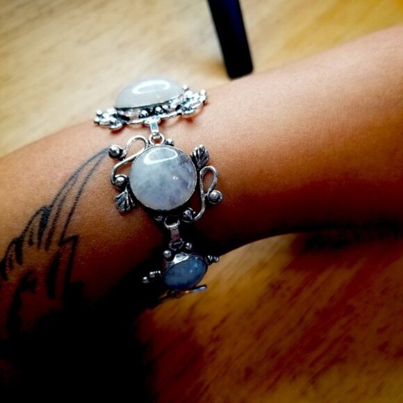 Moonstone Vintage Silver Bracelet - Picture 10 of 13